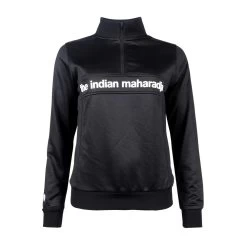 The Indian Maharadja Women Poly Terry Half Zip – Black